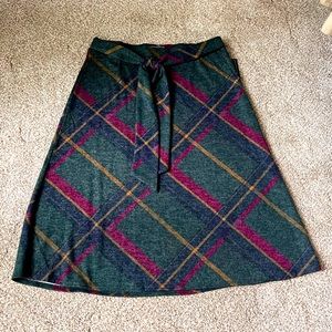 NWT Midi Plaid A-Line Skirt Size M